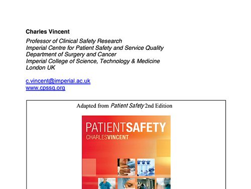Introduction to Patient Safety