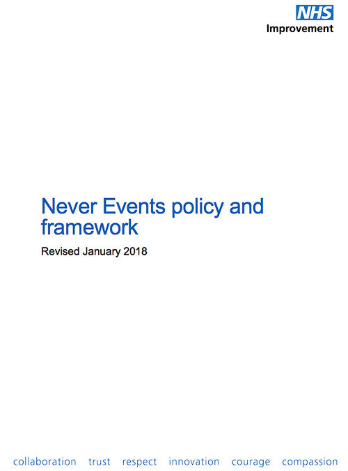 Revised Never events policy
